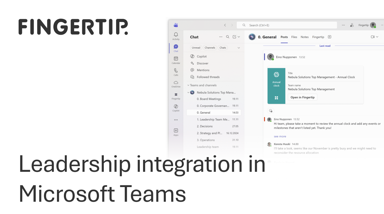 Solution: Leadership integration in Microsoft Teams | Fingertip - Fingertip